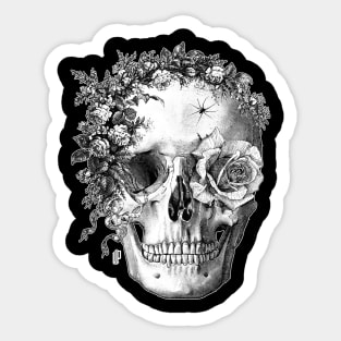 Skull Flowers Sticker